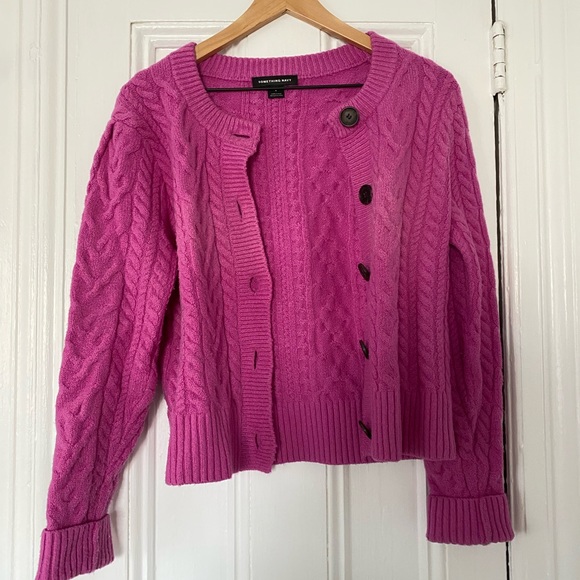 Fuscia Something Navy Cardigan - Picture 2 of 3